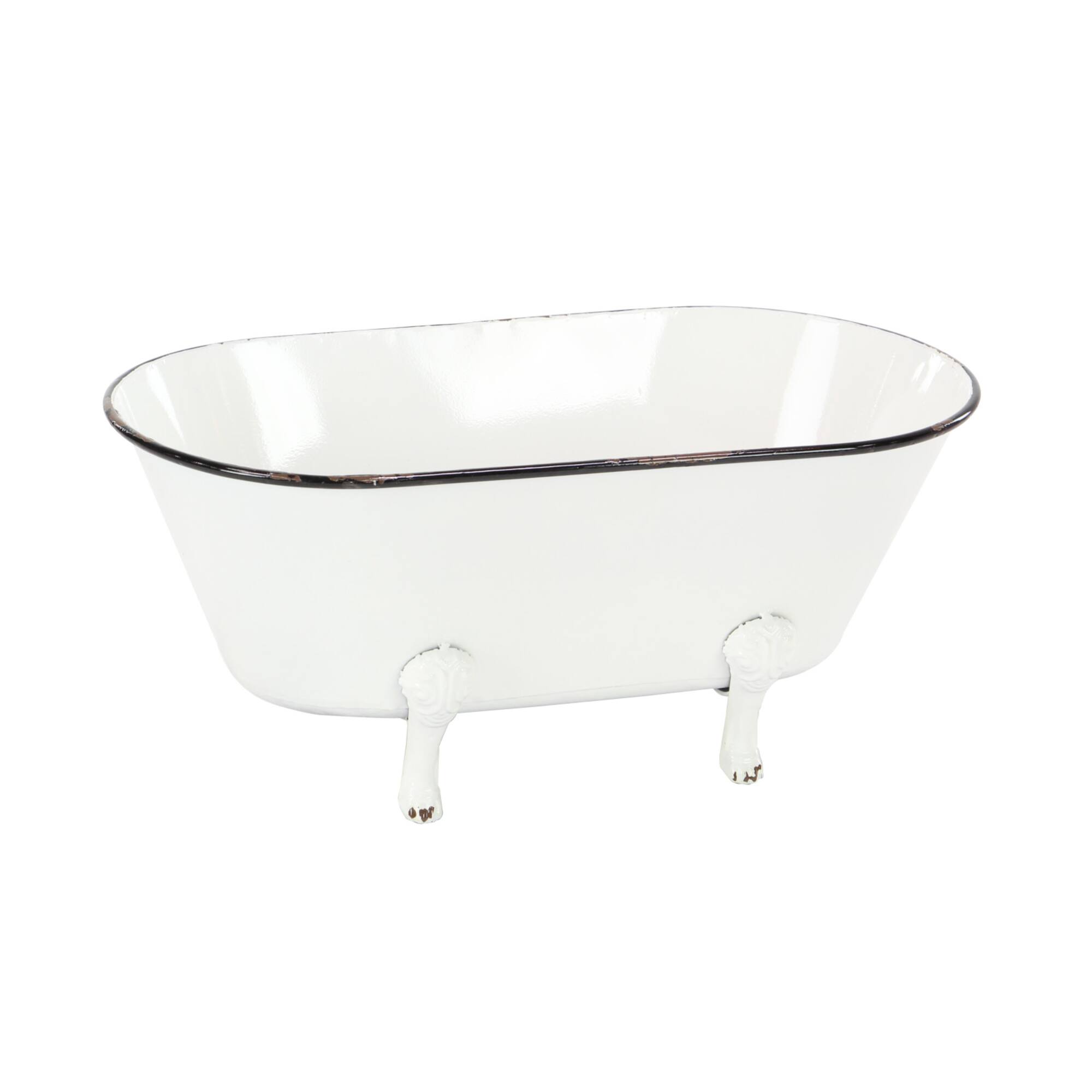 20" White Metal Farmhouse Planter